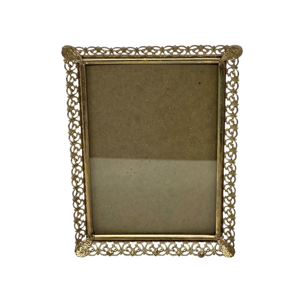 VTG Matson Style Picture Frame Gold Filigree Ornate Hollywood Regency 5x7